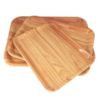 Wood grain melamine canteen tray set