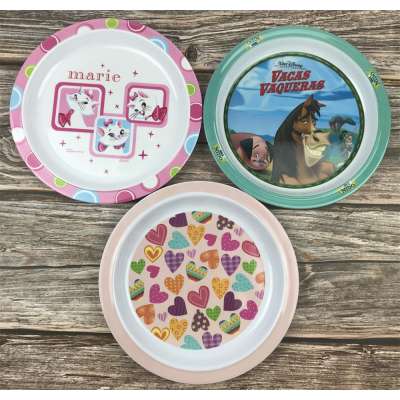 Eco friendly kids melamine dinner plate