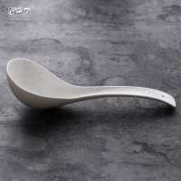 Beauty antique embossed logo porcelain serving soup spoon with bone china