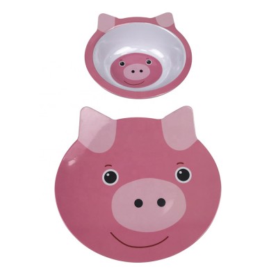 Cartoon plastic melamine plates bowl dinner sets for kids