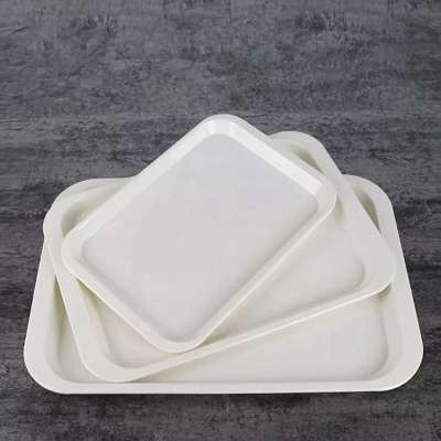 100% melamine white plastic food serving tray sets