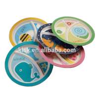 Eco-Friendly Bamboo Melamine Kids Divided Dinner Plate