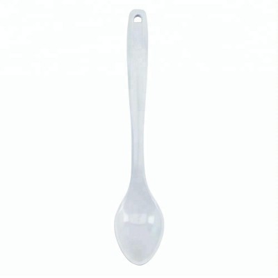 White plastic solid soup serving spoon