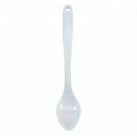 White plastic solid soup serving spoon