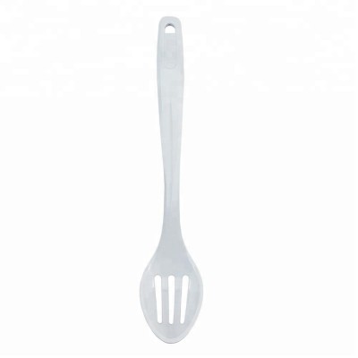 White plastic slotted spoon