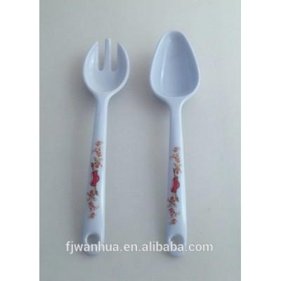 Wholesale melamine tableware salad spoon and fork