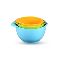 3 Set colorful melamine mixing salad bowl plastic set